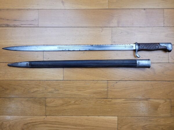 Rare baïonnette S98 ms longue 2°type - belle lame dents de scie - W02 - Erfurt - Mono matricule - Etat top ! – Image 8