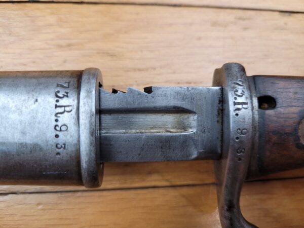 Rare baïonnette S98 ms longue 2°type - belle lame dents de scie - W02 - Erfurt - Mono matricule - Etat top ! – Image 24