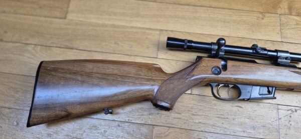 Superbe carabine de chasse et tir Walther KKJ - Cal 22 Hornet - Détente Stetcher - Chargeur 5 coups - Lunette Zielkar 4 à réticule N°1 - Haute précision - Arme de 1959 -  État excellent - TBE + – Image 3