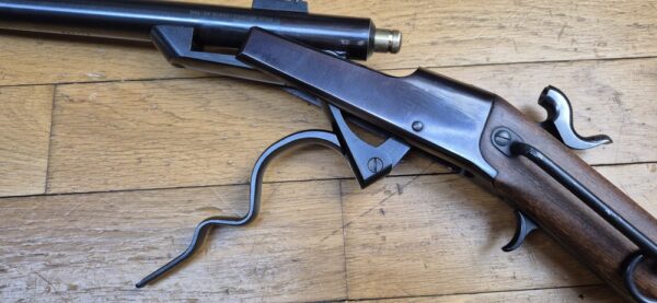 Très belle carabine Gallagher - Poudre noire et cartouches métalliques - Cal .54 - Arme de cavalerie de l'Union durant la Guerre de Sécession et de la guerre franco-prussienne de 1870-1871 -  Rare fabrication Erma à canon Lothar Walther pour Navy Arms - Arme de 1978 très rare et en excellent état - TBE ++ – Image 23
