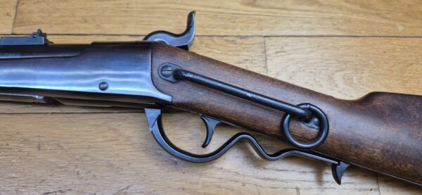 Très belle carabine Gallagher - Poudre noire et cartouches métalliques - Cal .54 - Arme de cavalerie de l'Union durant la Guerre de Sécession et de la guerre franco-prussienne de 1870-1871 -  Rare fabrication Erma à canon Lothar Walther pour Navy Arms - Arme de 1978 très rare et en excellent état - TBE ++ – Image 31