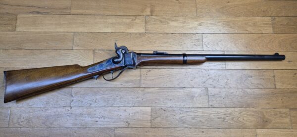 Très belle carabine de Cavalerie Sharps modèle 1863 - Fabrication de qualité IAB Marcheno - Arme à poudre noire  - Cal.54 - Arme de 1977 - Réplique peu courante et en excellent état - TBE++ – Image 2