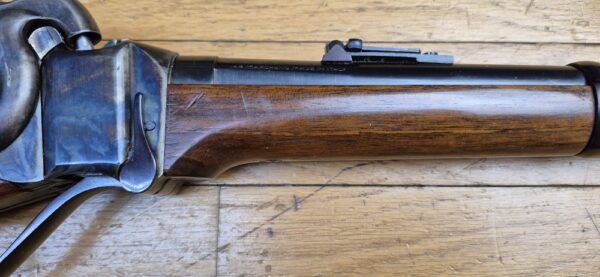 Très belle carabine de Cavalerie Sharps modèle 1863 - Fabrication de qualité IAB Marcheno - Arme à poudre noire  - Cal.54 - Arme de 1977 - Réplique peu courante et en excellent état - TBE++ – Image 6