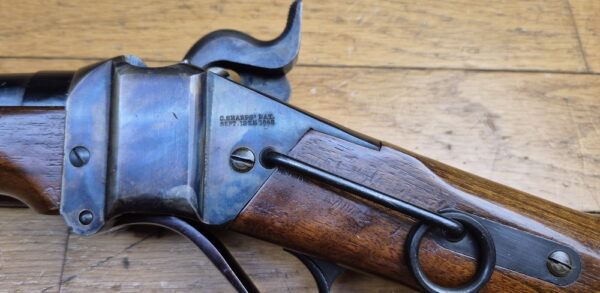 Très belle carabine de Cavalerie Sharps modèle 1863 - Fabrication de qualité IAB Marcheno - Arme à poudre noire  - Cal.54 - Arme de 1977 - Réplique peu courante et en excellent état - TBE++ – Image 29