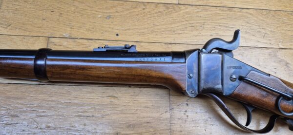 Très belle carabine de Cavalerie Sharps modèle 1863 - Fabrication de qualité IAB Marcheno - Arme à poudre noire  - Cal.54 - Arme de 1977 - Réplique peu courante et en excellent état - TBE++ – Image 30