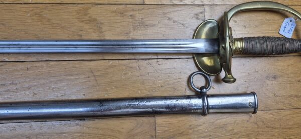 Épée d'officier du Service de Santé des Armées - Modèle 1872 - Lame à double gorge conforme au règlement - Clavette fonctionnelle - Fourreau conforme et au modèle - Vers 1885-1910 - TBE – Image 5
