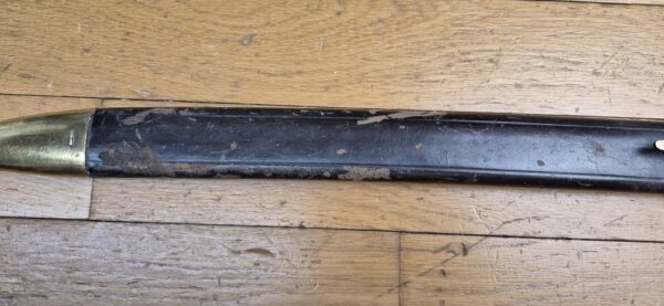 Splendide et peu courant glaive d'artillerie prussien dit Seitengewehr 1864 - Arme des guerres de 1870/71 et 1914-1918 - Fabrication Weyersberg à Solingen - Arme prussienne de 1889 - 51° d'artillerie de Strasbourg ! -  Rare mono-matricule arme et fourreau  - TBE/TBE+ – Image 7