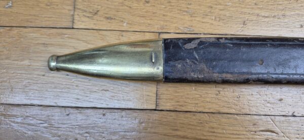 Splendide et peu courant glaive d'artillerie prussien dit Seitengewehr 1864 - Arme des guerres de 1870/71 et 1914-1918 - Fabrication Weyersberg à Solingen - Arme prussienne de 1889 - 51° d'artillerie de Strasbourg ! -  Rare mono-matricule arme et fourreau  - TBE/TBE+ – Image 8
