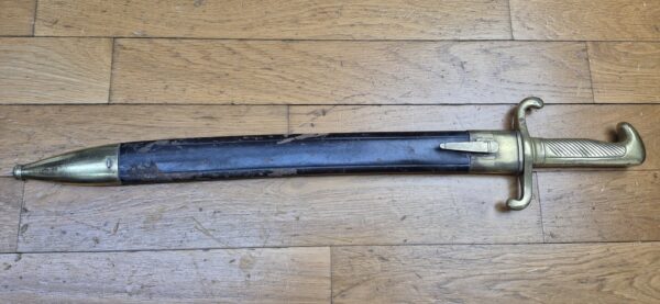 Splendide et peu courant glaive d'artillerie prussien dit Seitengewehr 1864 - Arme des guerres de 1870/71 et 1914-1918 - Fabrication Weyersberg à Solingen - Arme prussienne de 1889 - 51° d'artillerie de Strasbourg ! -  Rare mono-matricule arme et fourreau  - TBE/TBE+ – Image 15