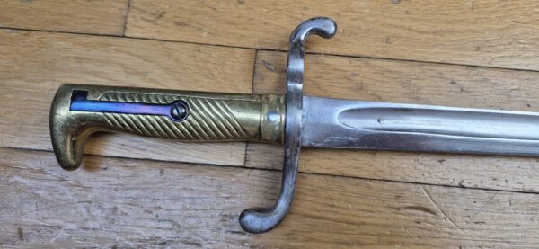 Très belle baïonnette prussienne modèle 1871 – Rare Fabricant F.A. HERMES à Solingen  – Arme et fourreau en excellent état – au 67° Régiment Ersatz de Metz -TBE+ – Image 3