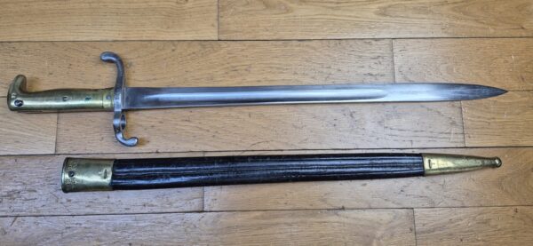 Très belle baïonnette prussienne modèle 1871 – Rare Fabricant F.A. HERMES à Solingen  – Arme et fourreau en excellent état – au 67° Régiment Ersatz de Metz -TBE+ – Image 10