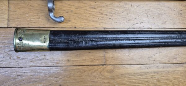 Très belle baïonnette prussienne modèle 1871 – Rare Fabricant F.A. HERMES à Solingen  – Arme et fourreau en excellent état – au 67° Régiment Ersatz de Metz -TBE+ – Image 16