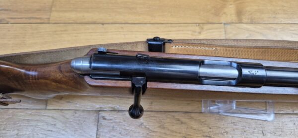 Rare carabine d'entrainement Heym 52 - Arme similaire au modèle "Police 1952" - Cal .22 LR - Production Heym très limitée vers 1955 - Bois de noyer superbe - Bretelle d'origine - Quasi neuve - TBE++ – Image 14