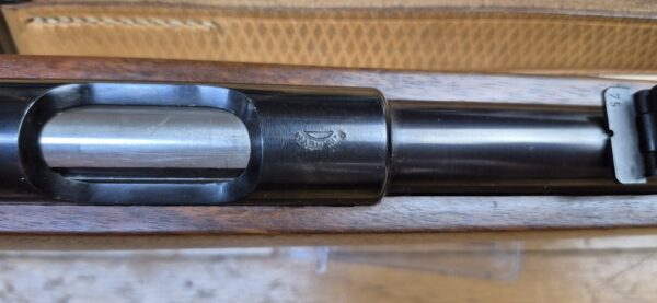 Rare carabine d'entrainement Heym 52 - Arme similaire au modèle "Police 1952" - Cal .22 LR - Production Heym très limitée vers 1955 - Bois de noyer superbe - Bretelle d'origine - Quasi neuve - TBE++ – Image 17