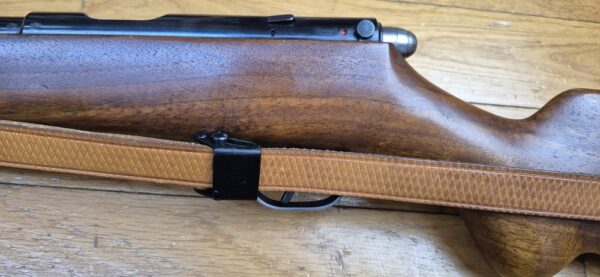Rare carabine d'entrainement Heym 52 - Arme similaire au modèle "Police 1952" - Cal .22 LR - Production Heym très limitée vers 1955 - Bois de noyer superbe - Bretelle d'origine - Quasi neuve - TBE++ – Image 23