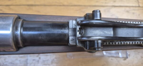 Magnifique fusil G98 - Gewehr 1898 - Arsenal Spandau en 1900 - Calibre d'origine 8x57 IS - Intégralement Mono matricule sauf la baguette conforme - Bretelle cuir marron d'origine -  Attribution prestigieuse au 1er Grenadier Kronprinz "1. R. 4. 150."- TBE+ – Image 20