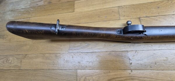 Très beau fusil de compétition Mauser suédois M96 - Fabrication Carl Gustav de 1919 - Cal. d'origine 6.5x55 Suédois -  Magasin limité à un coup (réversible - 5 coups) - Famille Mauser 1893 - Hausse de précision - Mécanique suédoise - Bronzage 97% - Canon superbe - Arme de concours - Catégorie D - TBE+ – Image 10