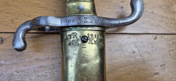 Très belle baïonnette prussienne modèle 1871 – Rare Fabricant F.A. HERMES à Solingen  – Arme et fourreau en excellent état – au 67° Régiment Ersatz de Metz -TBE+
