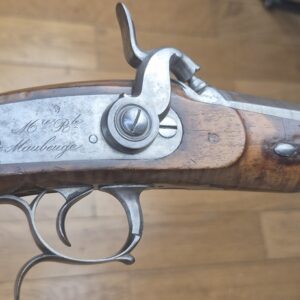 Magnifique pistolet d'officier de cavalerie 1833 - 1er Type - Manufacture Royale de Maubeuge - Des premières fabrications - Superbe canon en acier ruban rayé 48 "cheveux"-  Bronzage d'origine - Aucune oxydation - Beaux poinçons - TBE+