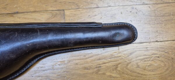 Très bel étui pour pistolet Luger P08 long dit d'artillerie -  Fabrication MÜLHENFELD &CO  à BARMEN en 1915 - Etui du 1er type complet avec ses outils - Très beaux cuir en TBE et souple - Encore brun (rare) - Nominatif et Attribué au F.A.R 58 - Pièce précoce et superbe en TBE++FAR – Image 15