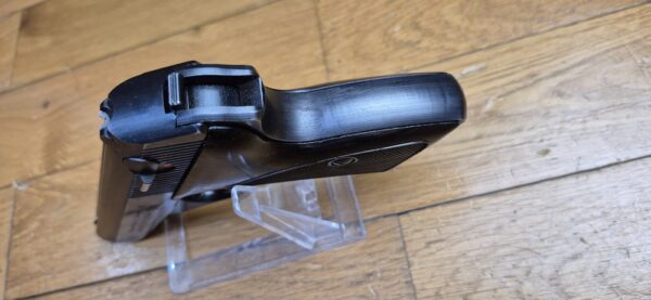 Beau Pistolet Mauser Modèle HSC - Rare fabrication Mauser sous Occupation Srançaise - En 7,65mm et huit coups - 1945 - Au moins aussi rare étui fantaisie d'origine - Très bel état esthétique et mécanique - TBE+/ TBE++ – Image 10