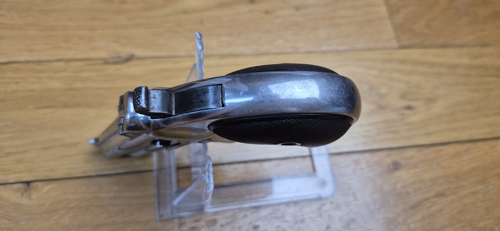 Iconique pistolet double Derringer Remington M95 - Cal 41 annulaire dit .41RF - peu courant et recherché Type I tardif - L'arme des saloons de 1870/1880 ! - Très belle finition nickelée d'origine - Excellent état mécanique - Bons canons - Éjection parfaite - Plaquettes ébonite en très bon état - 14.000 exemplaires seulement ! - Un "joker" dans la manche d'un As en excellent état - TBE+/TBE++ – Image 10