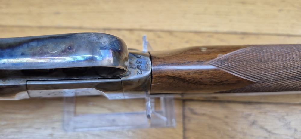 Très belle reproduction de Carabine de précision Edwin Wesson - Modèle vers 1845/49 - Cal .50 - Fabrication Italienne Moffra di Mainardi pour Hege en Allemagne - Arme poudre noire réputée pour sa précision longue distance - Très belles finitions - Jaspage à 90% - Bois en TBE - Très beau canon - Excellente mécanique - Arme de 1978 - Superbe et rare dans le monde poudre noire- TBE++ – Image 15