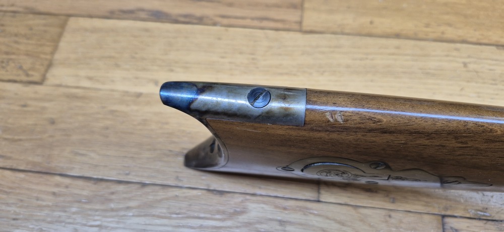 Très belle reproduction de Carabine de précision Edwin Wesson - Modèle vers 1845/49 - Cal .50 - Fabrication Italienne Moffra di Mainardi pour Hege en Allemagne - Arme poudre noire réputée pour sa précision longue distance - Très belles finitions - Jaspage à 90% - Bois en TBE - Très beau canon - Excellente mécanique - Arme de 1978 - Superbe et rare dans le monde poudre noire- TBE++ – Image 21