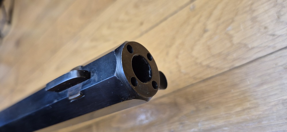 Très belle reproduction de Carabine de précision Edwin Wesson - Modèle vers 1845/49 - Cal .50 - Fabrication Italienne Moffra di Mainardi pour Hege en Allemagne - Arme poudre noire réputée pour sa précision longue distance - Très belles finitions - Jaspage à 90% - Bois en TBE - Très beau canon - Excellente mécanique - Arme de 1978 - Superbe et rare dans le monde poudre noire- TBE++ – Image 30