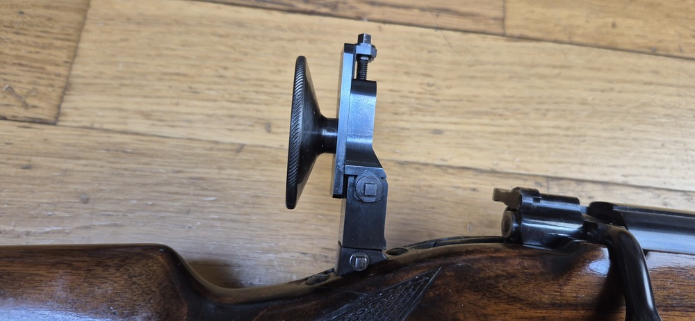 Très belle carabine de compétition Mauser ES350 B - III° Reich - Modèle Meisterschaftsbüchse - 22LR - Arme de l'automne 1936 - Mono-matricule - Canon Premium - Dioptre Mauser d'origine (démontable) - Excellent état - TBE++ – Image 6