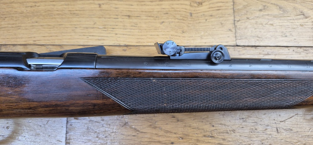 Très belle carabine de compétition Mauser ES350 B - III° Reich - Modèle Meisterschaftsbüchse - 22LR - Arme de l'automne 1936 - Mono-matricule - Canon Premium - Dioptre Mauser d'origine (démontable) - Excellent état - TBE++ – Image 8