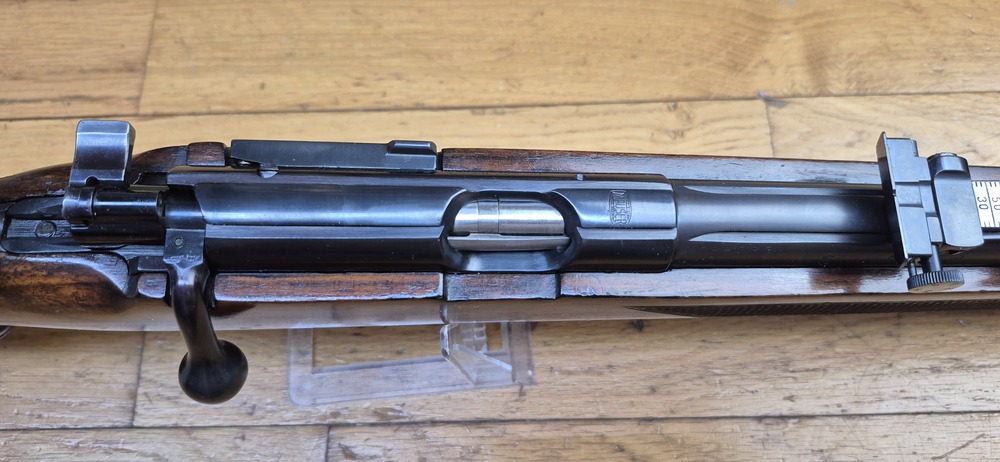 Très belle carabine de compétition Mauser ES350 B - III° Reich - Modèle Meisterschaftsbüchse - 22LR - Arme de l'automne 1936 - Mono-matricule - Canon Premium - Dioptre Mauser d'origine (démontable) - Excellent état - TBE++ – Image 23