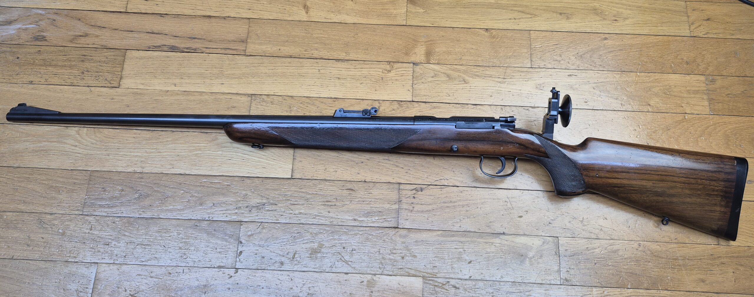 Très belle carabine de compétition Mauser ES350 B - III° Reich - Modèle Meisterschaftsbüchse - 22LR - Arme de l'automne 1936 - Mono-matricule - Canon Premium - Dioptre Mauser d'origine (démontable) - Excellent état - TBE++ – Image 30