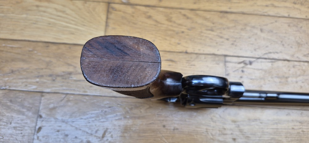 Très bel exemplaire de revolver Smith & Wesson 17-3 - Revolver de précision et d'entrainement en cal .22Lr - Arme de Spingfield de 1972/1973 - "Pinned and recessed" - Bronzage et ajustements excellents - Mécanique en TBE++ - Canon fluté 6 pouces neuf avec de superbe rayures - Arme de qualité Premium dans des finitions intouchables aujourd'hui - TBE++ / TBE+++ – Image 11