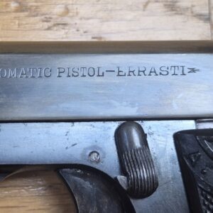 Petit Pistolet semi automatique Errasti Modèle 1912 - Cal.6.35 browning / 25 ACP - Très bonne copie espagnole du Browning 1906 - Arme en deux bronzage et plaquettes cornes - TBE++