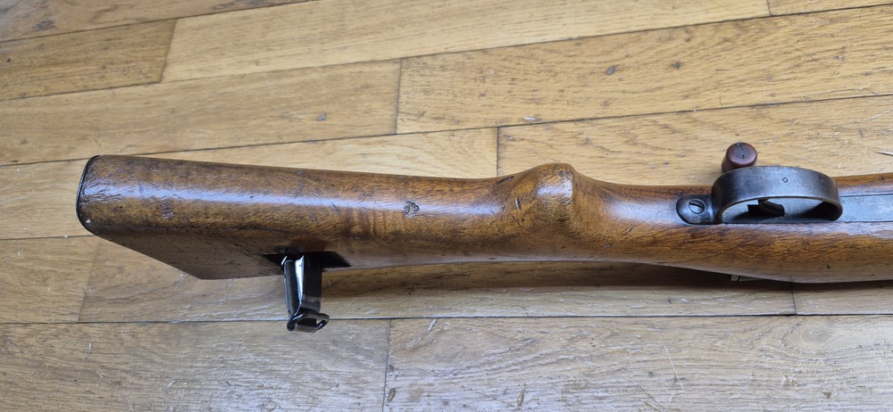 Rare Carabine suisse 05/11 - Sur base de carabine de cavalerie 1905 système 1889 Schmidt Rubin modifiée 1911 - Munition GP11 en 7,5 x 55 Suisse - Bons bois mais avec entures - Mécanique impeccable et canon très beau - Excellente petite carabine en cat. D - BE/BE+ – Image 11