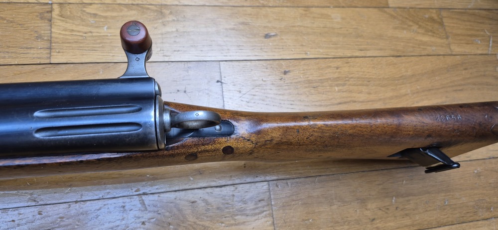 Rare Carabine suisse 05/11 - Sur base de carabine de cavalerie 1905 système 1889 Schmidt Rubin modifiée 1911 - Munition GP11 en 7,5 x 55 Suisse - Bons bois mais avec entures - Mécanique impeccable et canon très beau - Excellente petite carabine en cat. D - BE/BE+ – Image 40